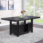 Mesa de comedor a la altura de la encimera Yves con almacenamiento color carbón desgastado - Steve Silver Co.