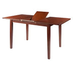 Mesa de comedor extensible Darren Nogal - Winsome: Extensión de mariposa autoalmacenable, Asientos para 6
