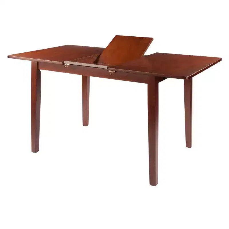 Mesa de comedor extensible Darren Nogal - Winsome: Extensión de mariposa autoalmacenable, Asientos para 6