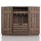 HOMES: Inside + Out Candy Plank Inspired Dining Buffet with Removable Crate Reclaimed Oak: Kitchen Storage, Stemware Rack