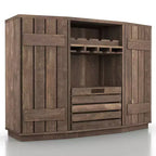 HOMES: Inside + Out Aparador de comedor inspirado en tablones de madera Candy con cajas extraíbles Roble recuperado: Almacenamiento de cocina, Estante para copas