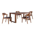 5pc Rasmus Extendable Dining Table Set with Side Chairs Chestnut - Boraam