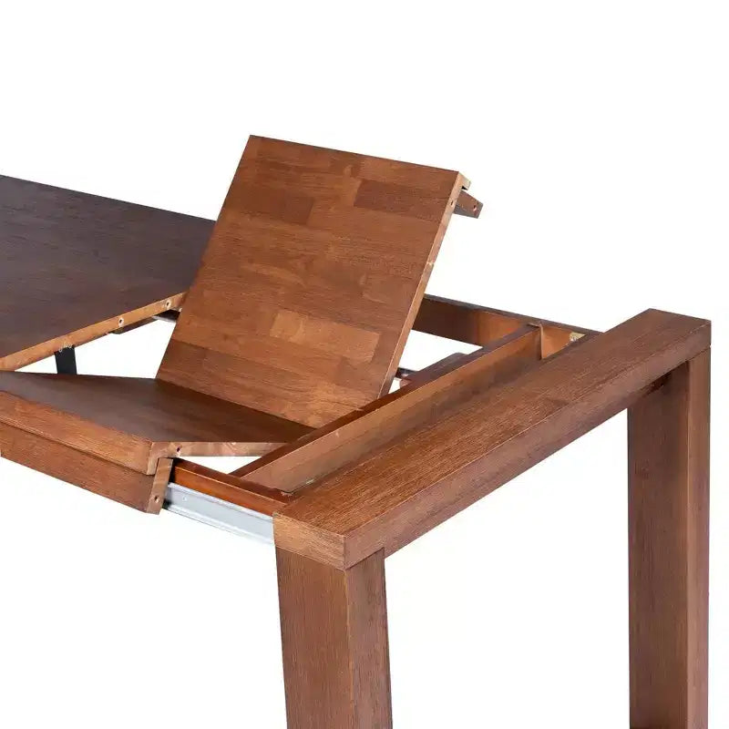 Juego de mesa de comedor extensible Rasmus de 5 piezas con sillas auxiliares, castaño - Boraam