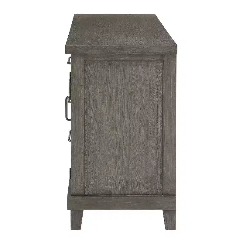 Mila Server Washed Gray - Steve Silver Co.: Estilo Contemporáneo, Acabado de Chapa, Puertas de Cristal, 3 Cajones