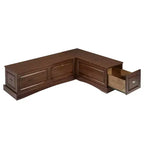 Juego de comedor de rincón en forma de L Colby de 3 piezas con banco sin respaldo, color marrón - Linon: Estructura de madera, 5 asientos, base de caballete