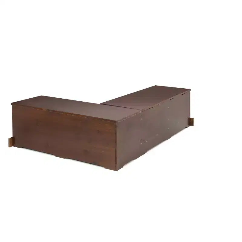 Juego de comedor de rincón en forma de L Colby de 3 piezas con banco sin respaldo, color marrón - Linon: Estructura de madera, 5 asientos, base de caballete