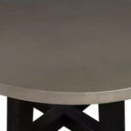 Mesa de comedor redonda de hormigón y acacia Manchester Modern, gris - Armen Living
