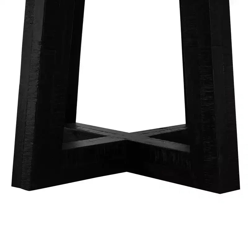 Mesa de comedor redonda de hormigón y acacia Manchester Modern, gris - Armen Living