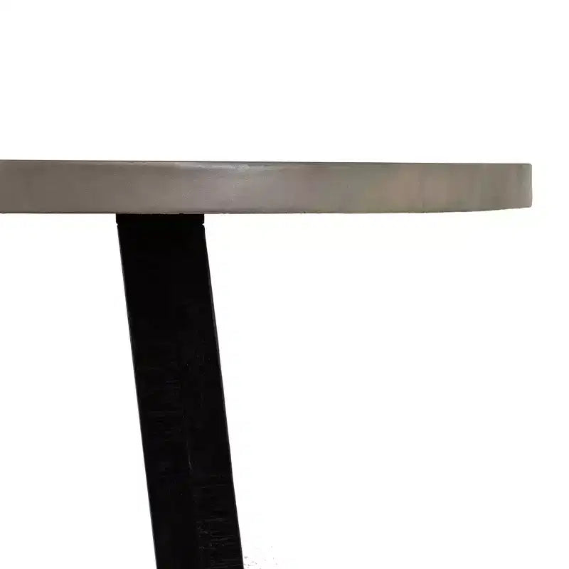 Mesa de comedor redonda de hormigón y acacia Manchester Modern, gris - Armen Living