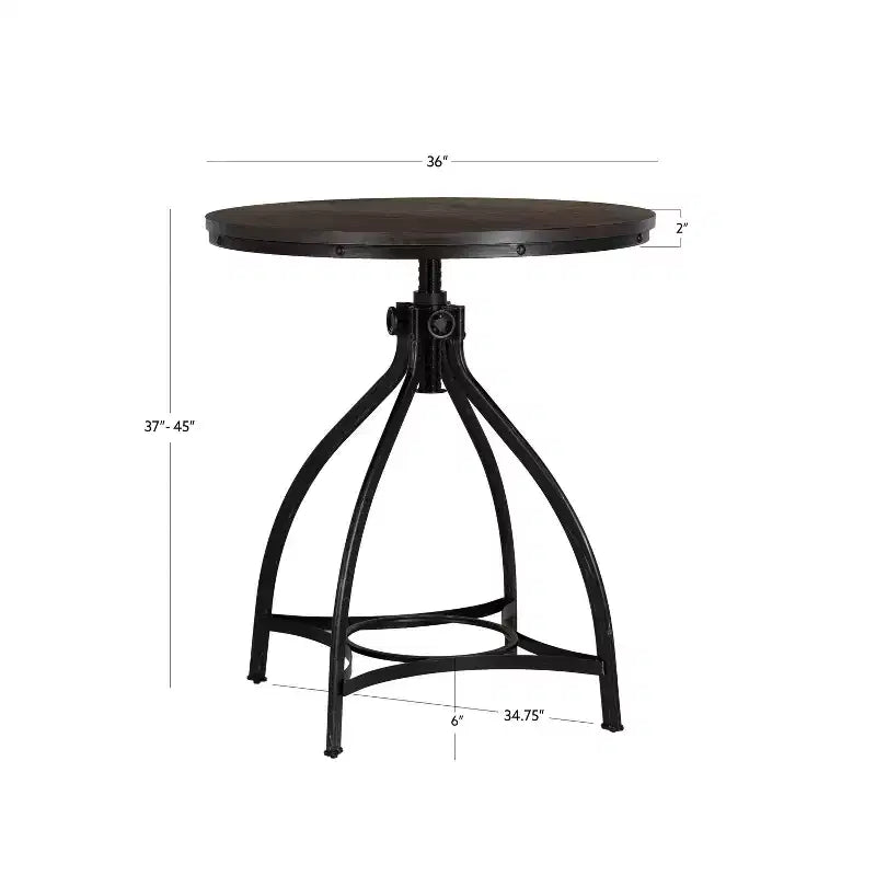 Mesa Powell Tormo de altura de barra, redonda, ajustable, gris