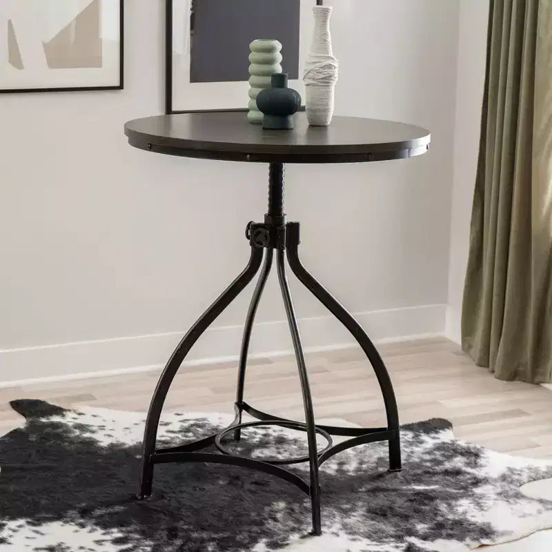 Mesa Powell Tormo de altura de barra, redonda, ajustable, gris