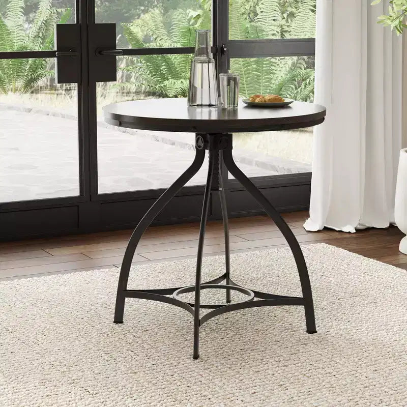 Mesa Powell Tormo de altura de barra, redonda, ajustable, gris