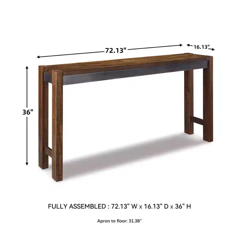Mesa de comedor a la altura del mostrador Torjin de Signature Design by Ashley, color marrón: estilo industrial urbano, metal pavonado envejecido, 3 plazas