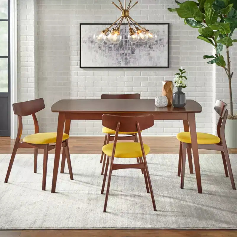 Mesa de comedor rectangular de haya maciza Buylateral Archer de estilo moderno de mediados de siglo Nogal: Haya maciza, Diseño de mediados de siglo, Capacidad para 6 personas