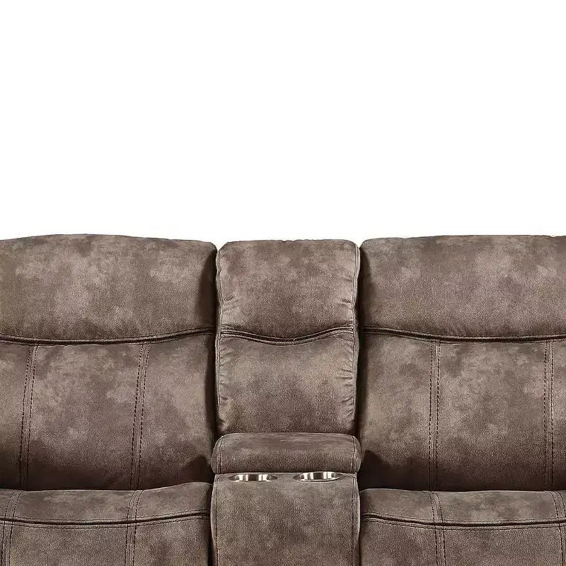 Sofá Zubaida de Acme Furniture en terciopelo bicolor chocolate