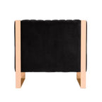 Juego de 2 sillas decorativas Trillium de terciopelo negras - Manhattan Comfort: Acabado dorado, no requiere montaje