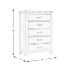 Cómoda Montauk de 5 Cajones Gris - Picket House Furnishings: Amplio Almacenamiento, Tiradores Metálicos, Muebles de Dormitorio