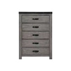 Cómoda Montauk de 5 Cajones Gris - Picket House Furnishings: Amplio Almacenamiento, Tiradores Metálicos, Muebles de Dormitorio