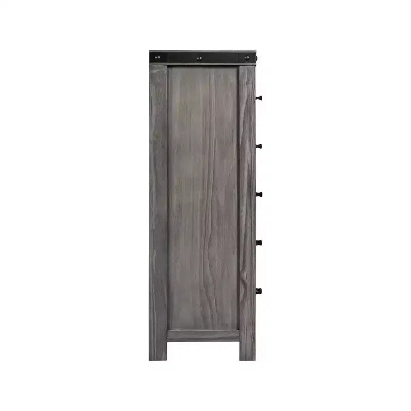 Cómoda Montauk de 5 Cajones Gris - Picket House Furnishings: Amplio Almacenamiento, Tiradores Metálicos, Muebles de Dormitorio