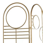 Divisor de ambientes moderno de metal dorado - Olivia y May: estructura de hierro, no requiere ensamblaje, diseño de 3 paneles