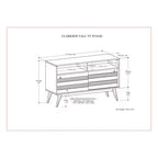 Mueble de TV Wright para televisores de hasta 60 pulgadas, rústico, marrón envejecido natural - WyndenHall: Madera de acacia, gestión de cables, estantes ajustables