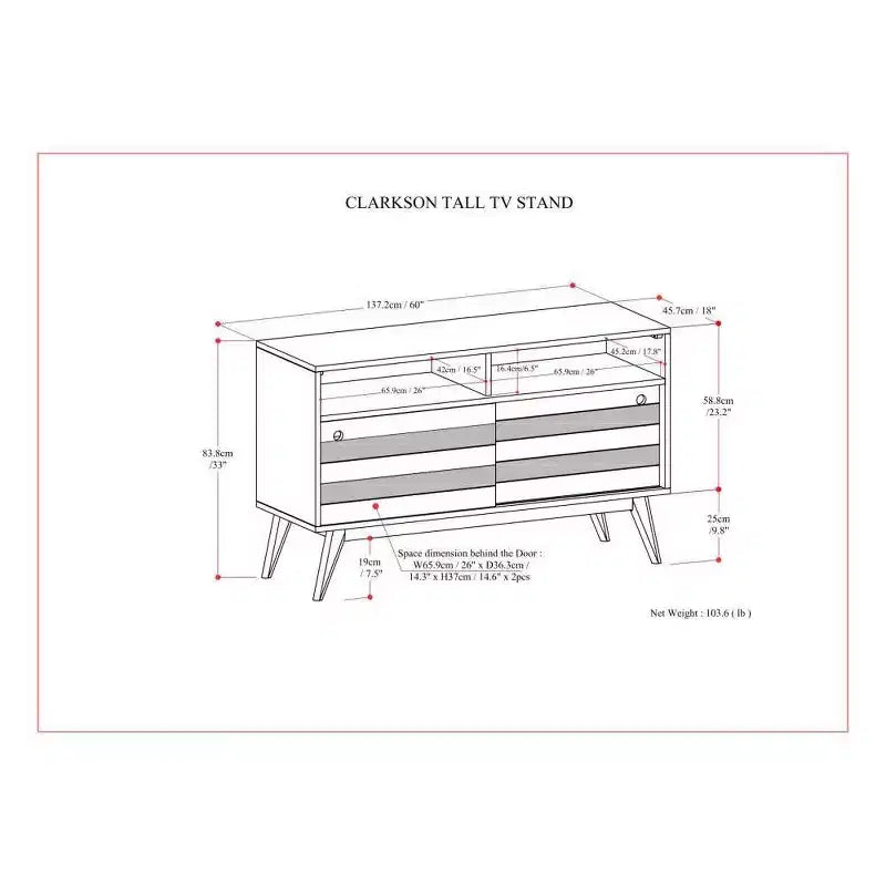 Mueble de TV Wright para televisores de hasta 60 pulgadas, rústico, marrón envejecido natural - WyndenHall: Madera de acacia, gestión de cables, estantes ajustables