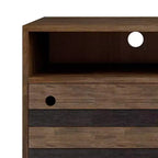 Mueble de TV Wright para televisores de hasta 60 pulgadas, rústico, marrón envejecido natural - WyndenHall: Madera de acacia, gestión de cables, estantes ajustables