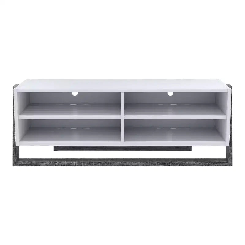 miBasics Large Etteridge 4 Shelf TV Stand for TVs up to 68" Gray: Transitional Style, Two-Tone Finish, Metal Hardware