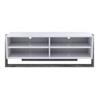 miBasics Large Etteridge 4 Shelf TV Stand for TVs up to 68" Gray: Transitional Style, Two-Tone Finish, Metal Hardware