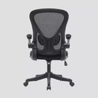 Silla de oficina Techni Mobili Task de malla con brazos plegables, color negro - Techni Mobili: ergonómica, ajustable, giratoria, estructura de nailon