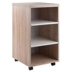 Juego de escritorio modular Kenner de 3 piezas con 2 cajones y 3 estantes de madera recuperada - Winsome
