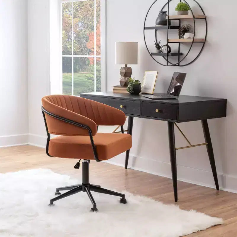 Silla de oficina Prestwick de Linon, color caramelo