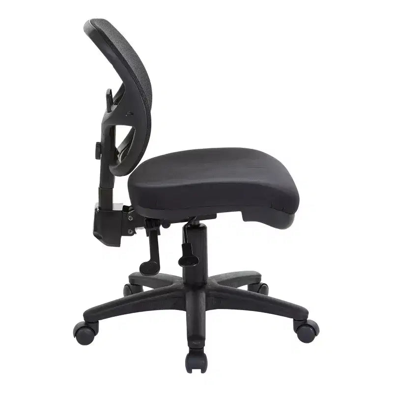 Sillón de oficina ergonómico negro - OSP Home Furnishings: Giratorio, Soporte lumbar de malla, Altura ajustable
