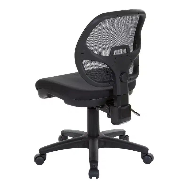 Sillón de oficina ergonómico negro - OSP Home Furnishings: Giratorio, Soporte lumbar de malla, Altura ajustable