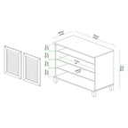 Coolidge Wood Mueble Archivador de 2 Puertas de Roble Marrón - Baxton Studio: Estilo Náutico, 4 Estantes Fijos, Marco de Madera