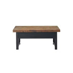42" Pomona Coffee Table: Rustic Lift-Top Storage, Distressed Pine Wood, Industrial Style, Black Frame