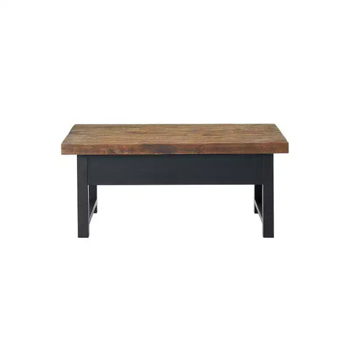 42" Pomona Coffee Table: Rustic Lift-Top Storage, Distressed Pine Wood, Industrial Style, Black Frame