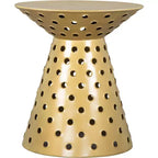 Alaterre Furniture Kian Side Table Hierro Dorado: Pedestal, Moderno, No Requiere Montaje, Capacidad de 100 kg