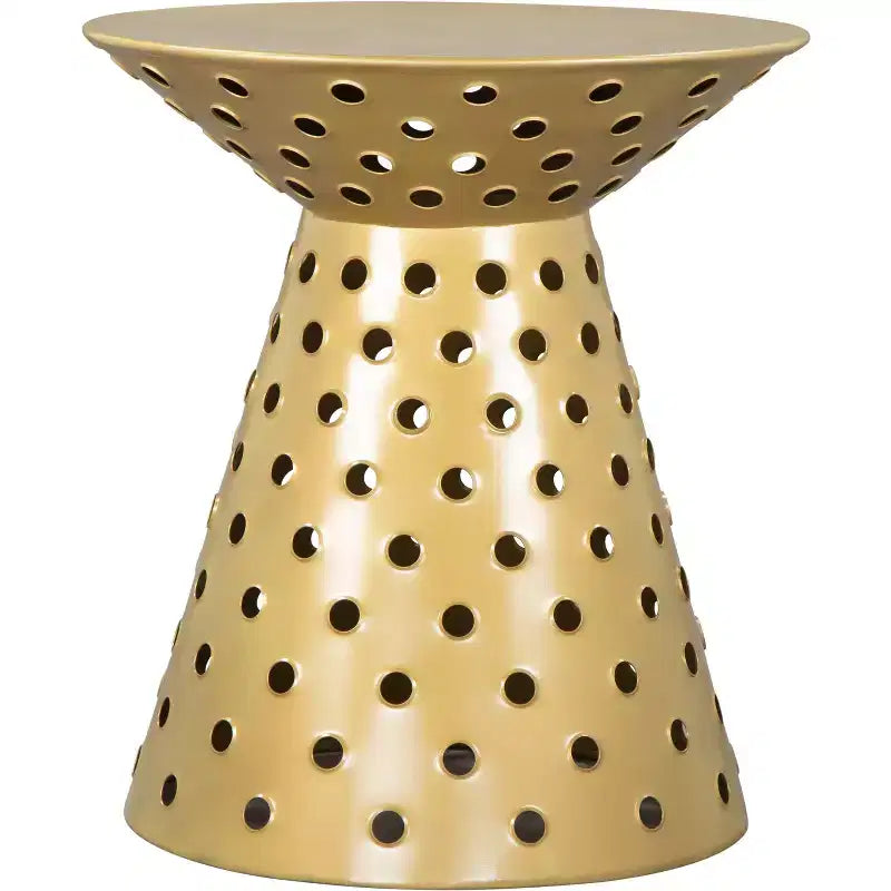Alaterre Furniture Kian Side Table Hierro Dorado: Pedestal, Moderno, No Requiere Montaje, Capacidad de 100 kg