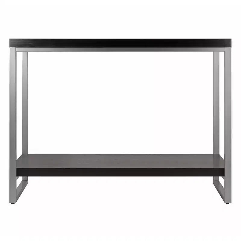Mesa Consola Jared, Tubo de Acero Esmaltado - Espresso Oscuro - Winsome: Acento para Entrada, Estante Inferior de Almacenamiento