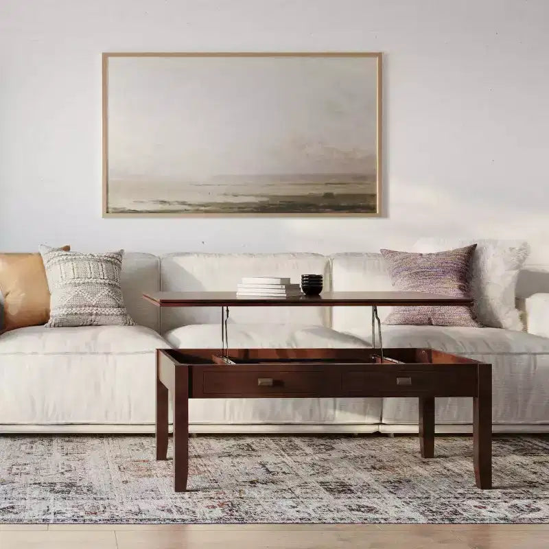 Mesa de centro elevable Stratford Russet Brown - WyndenHall