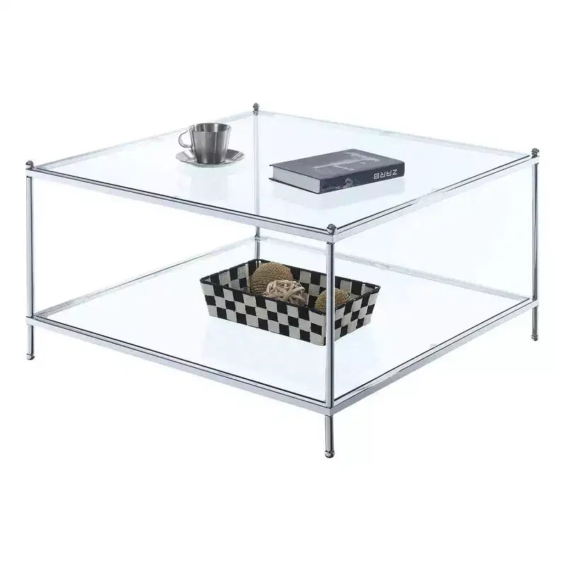 Mesa de centro cuadrada Royal Crest Chrome - Breighton Home