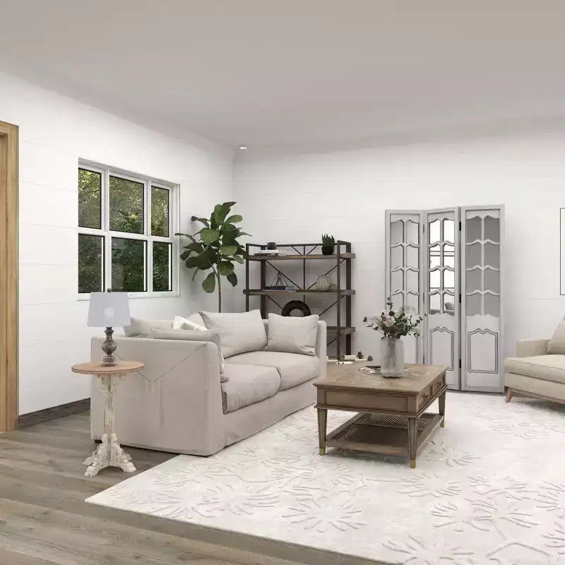 Mesa auxiliar de abeto chino estilo casa de campo gris - Olivia y May: Pedestal, Uso en interiores, Forma redonda