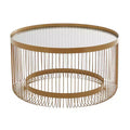 Contemporary Metal Mirrored Coffee Table Gold - Olivia & May