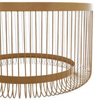 Mesa de centro contemporánea de metal dorado con espejo - Olivia y May