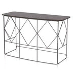 Drixol Rectangle Sofa Table Walnut - miBasics: Steel Frame, MDF & Wood Veneer, 30" High, Narrow Profile