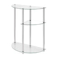 Breighton Home Designs2Go Classic Glass 3 Tier Display Entryway Hall Table in Glass/Chrome