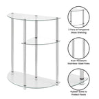 Breighton Home Designs2Go Classic Glass 3 Tier Display Entryway Hall Table de vidrio/cromo