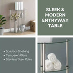 Breighton Home Designs2Go Classic Glass 3 Tier Display Entryway Hall Table de vidrio/cromo