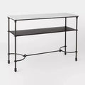 Metal and Marble Console Table with Shelf White Carrara Marble/Dark Bronze - Threshold™ designed with Studio McGee